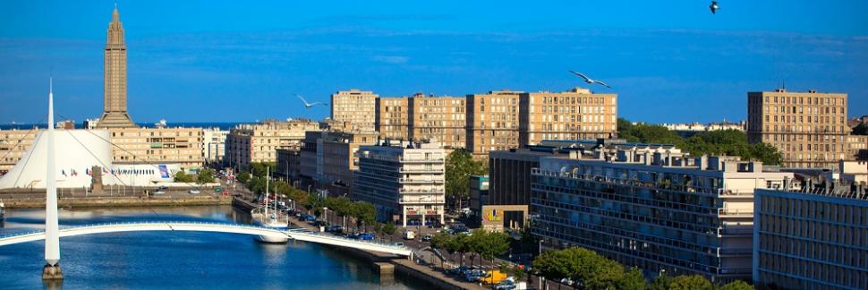 Bassin du commerce et centre-ville du Havre