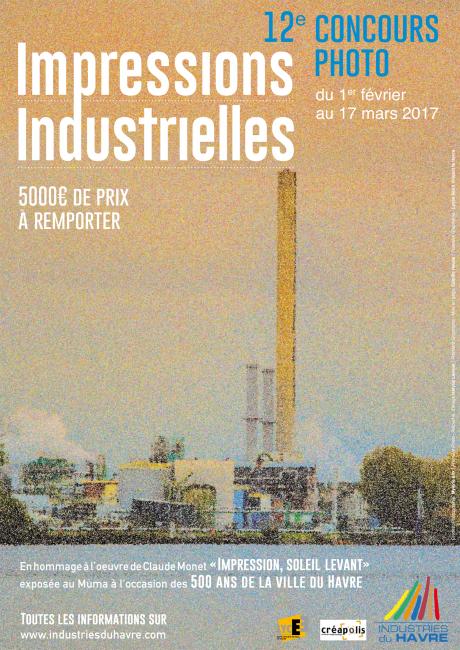 Affiche du concours photo des Industries du Havre sur le thème de l'impressionnisme