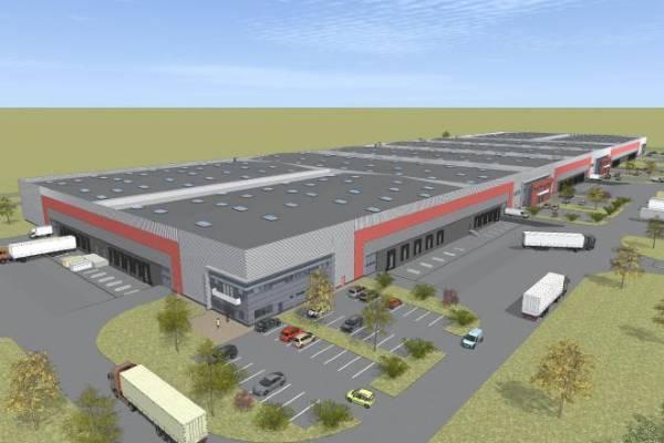 Simulation des entrepôts d'Alsei sur le PLPN1, près du Havre 